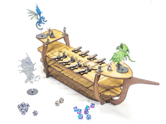 Magnetic Warship for TTRPGs like D&D, Pathfinder, Daggerheart | Painted, Ready for Use