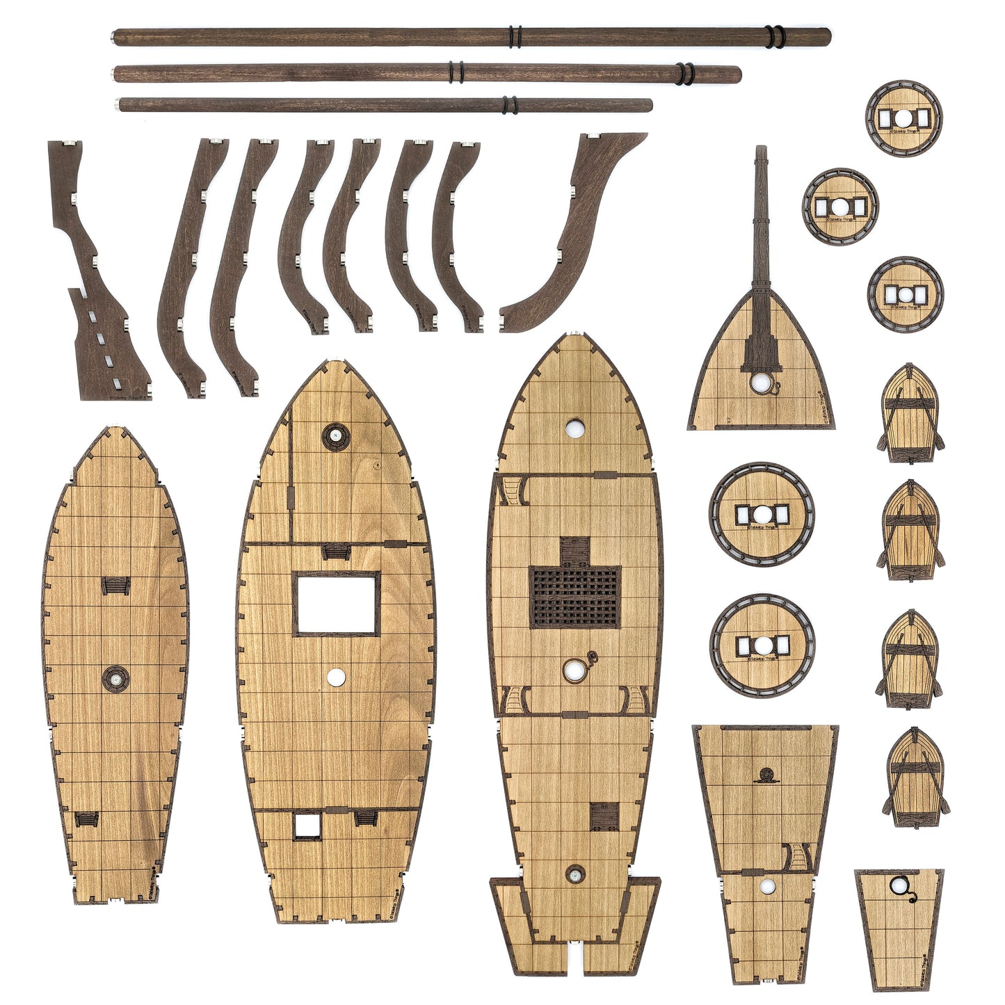 Magnetic Galleon Ship with Masts, Yard Arms, Sails and Crows Nests for TTRPGs like D&D, Pathfinder, Daggerheart | Painted, Ready for Use