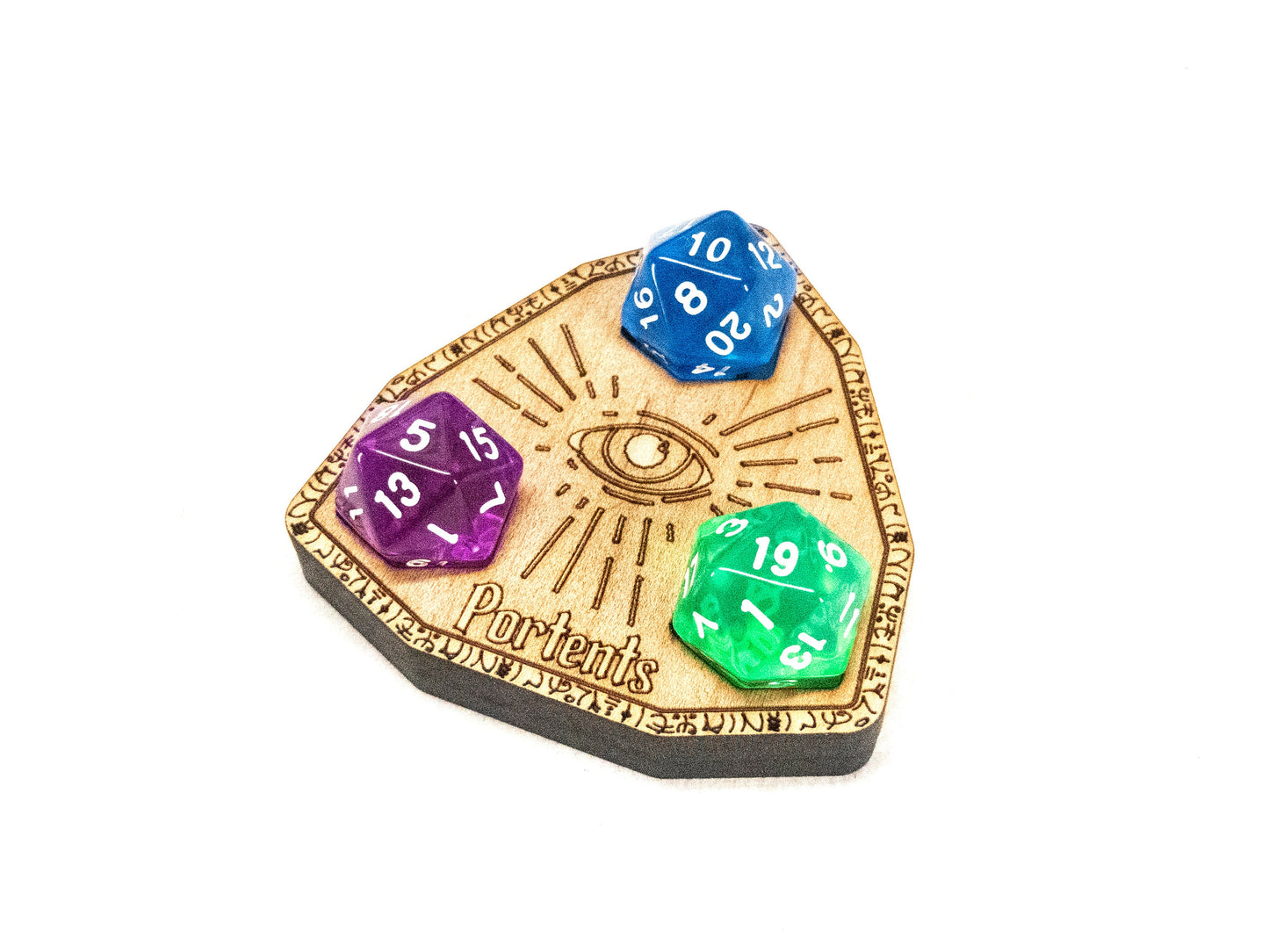 Portent Tracker // For Divination Wizards in D&D 5e // Layers of Solid Wood // Holds 3d20 // Remember Your Portents