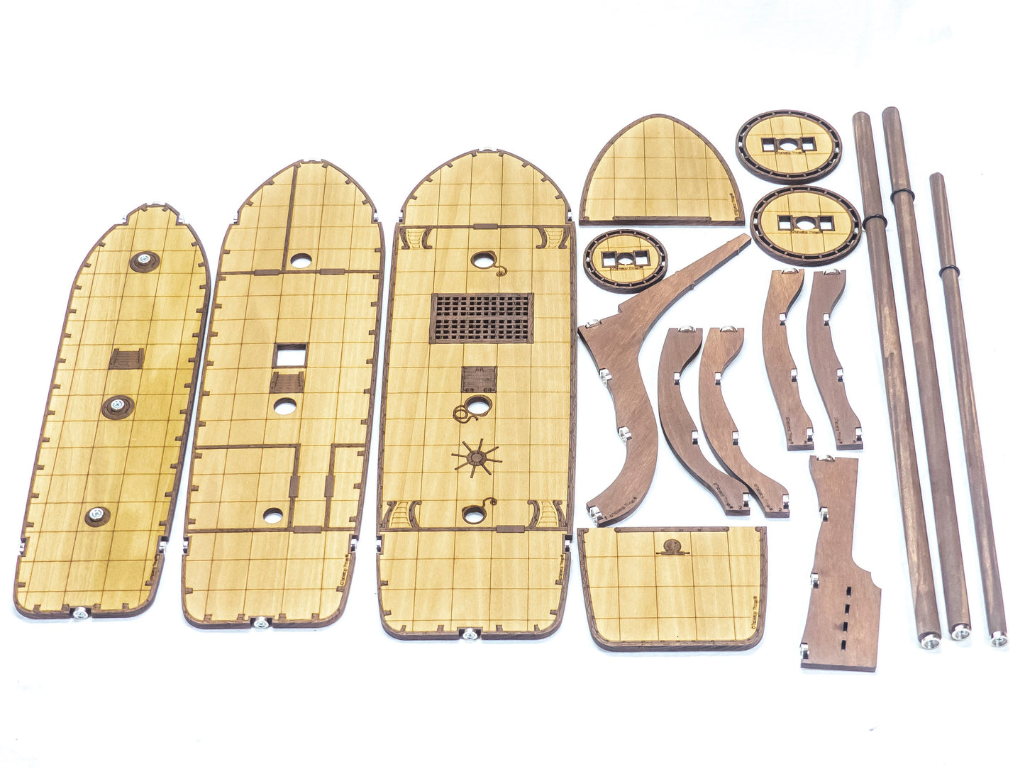 Magnetic Warship with Masts, Yard Arms, Sails and Crows Nests for TTRPGs like D&D, Pathfinder, Daggerheart | Painted, Ready for Use