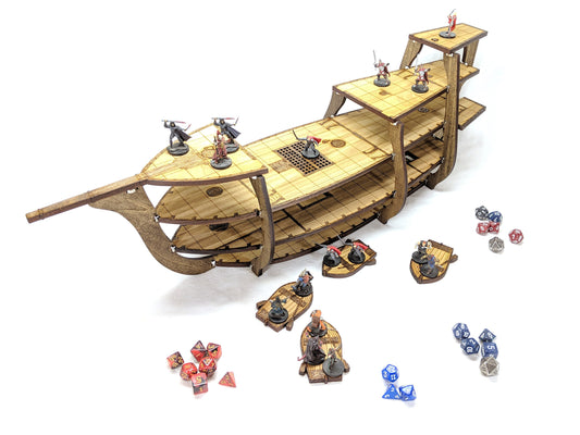 Magnetic Galleon Ship for TTRPGs like D&D, Pathfinder, Daggerheart | Painted, Ready for Use