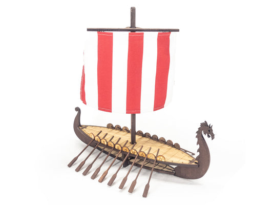 Magnetic Viking Longship with Mast, Yard and Sail for TTRPGs like D&D, Pathfinder, Daggerheart | Painted, Ready for Use