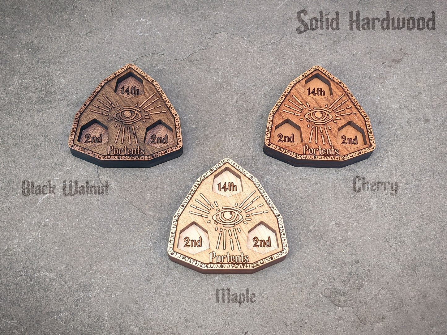Portent Tracker // For Divination Wizards in D&D 5e // Layers of Solid Wood // Holds 3d20 // Remember Your Portents