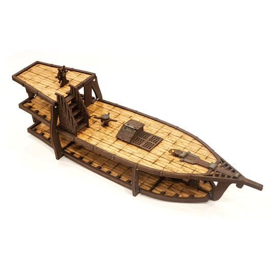 Brigantine Ship for D&D, Pathfinder, RPGs | New Larger Design | Plywood Build with Magnet Assembly | 3D Props for Miniatures, Tabletop Games