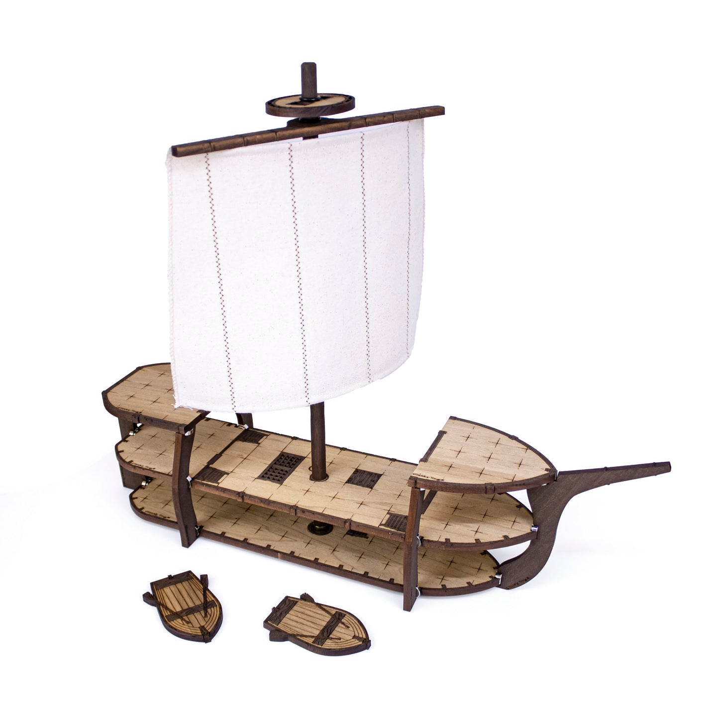 Magnetic Sailing Ship with Mast, Yard Arm, Sail and Crows Nest for TTRPGs like D&D, Pathfinder, Daggerheart | Painted, Ready for Use