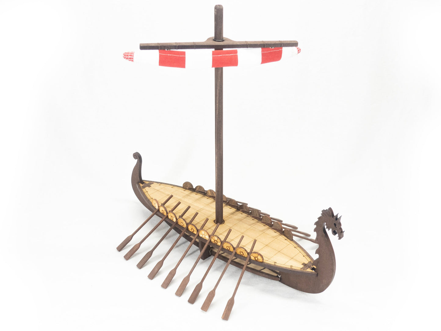Magnetic Viking Longship with Mast, Yard and Sail for TTRPGs like D&D, Pathfinder, Daggerheart | Painted, Ready for Use