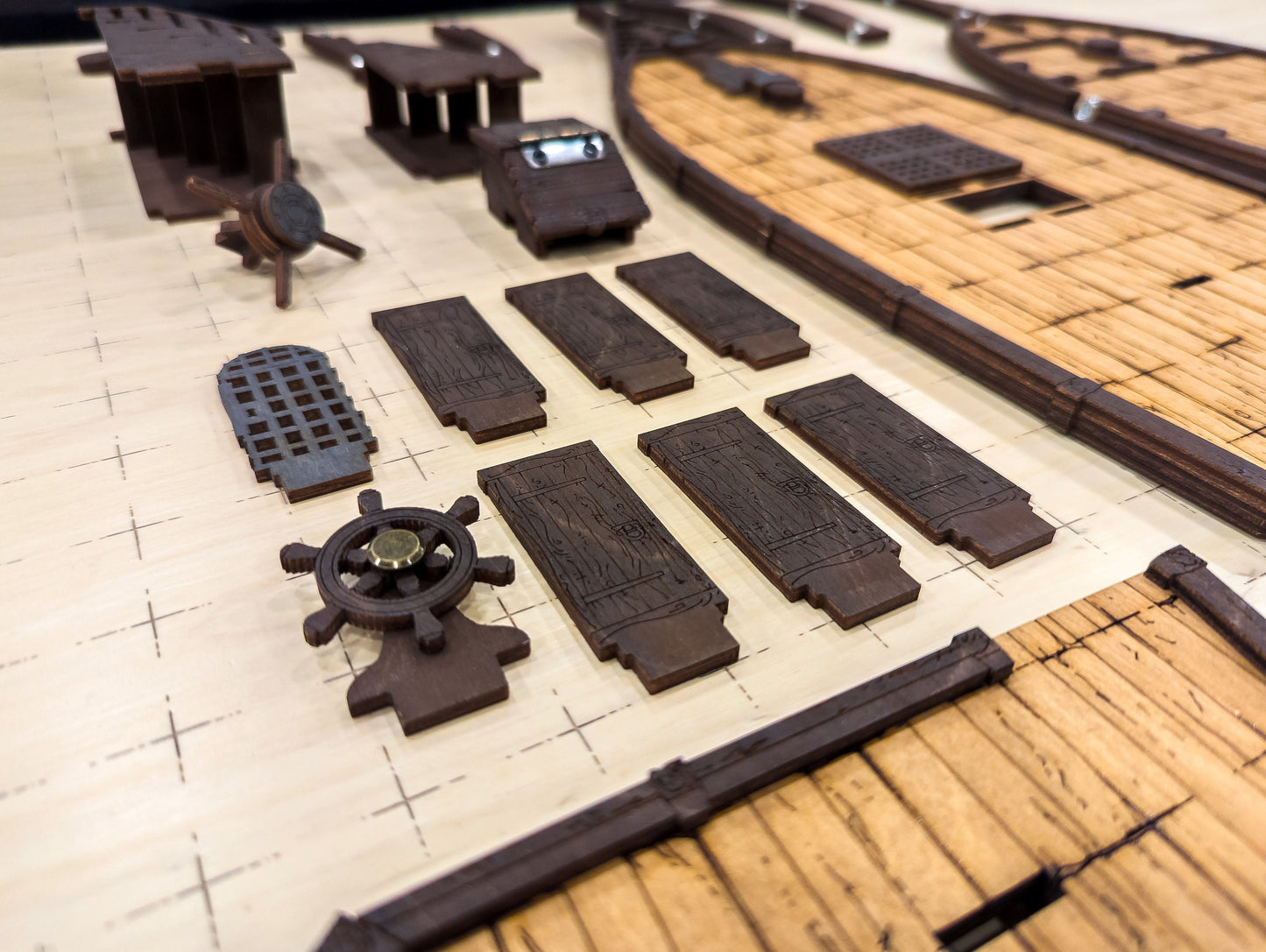 Brigantine Ship for D&D, Pathfinder, RPGs | New Larger Design | Plywood Build with Magnet Assembly | 3D Props for Miniatures, Tabletop Games