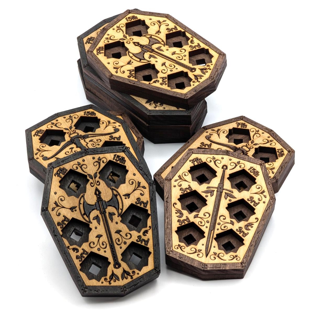 Superiority Dice Tracker for Battle Master Fighters | Updated Design! | Laser Cut Solid Wood, for D&D 5E