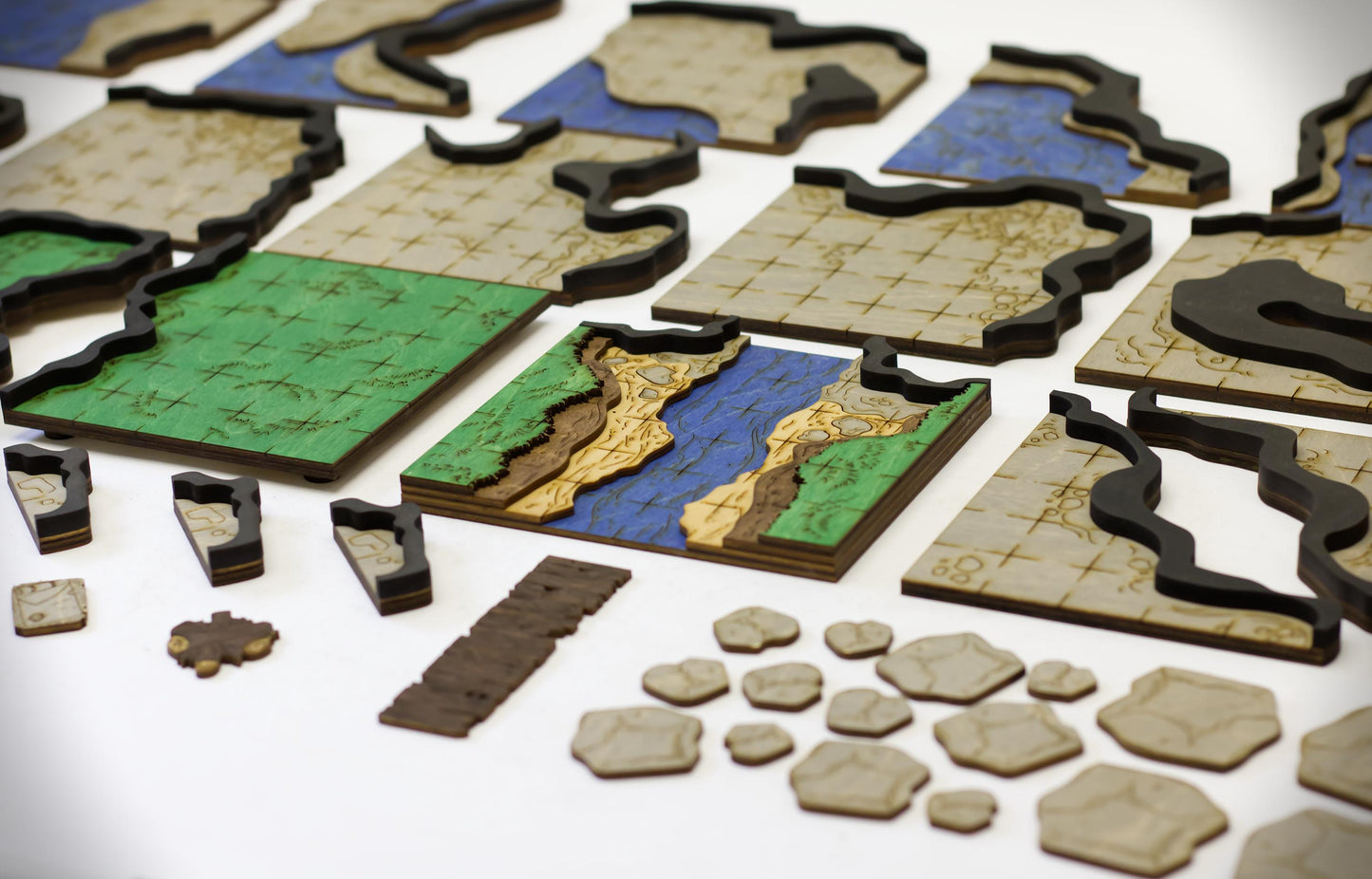 The Goblin Cave | 59-Piece Modular Dungeon Tile Set | Painted and Ready for Use in Your TTRPG Games Like D&D, Pathfinder, Daggerheart