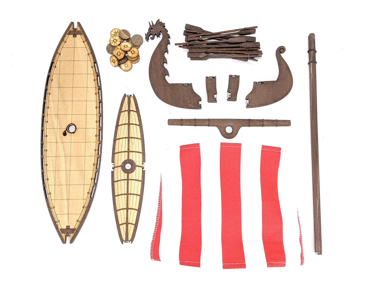 Magnetic Viking Longship with Mast, Yard and Sail for TTRPGs like D&D, Pathfinder, Daggerheart | Painted, Ready for Use