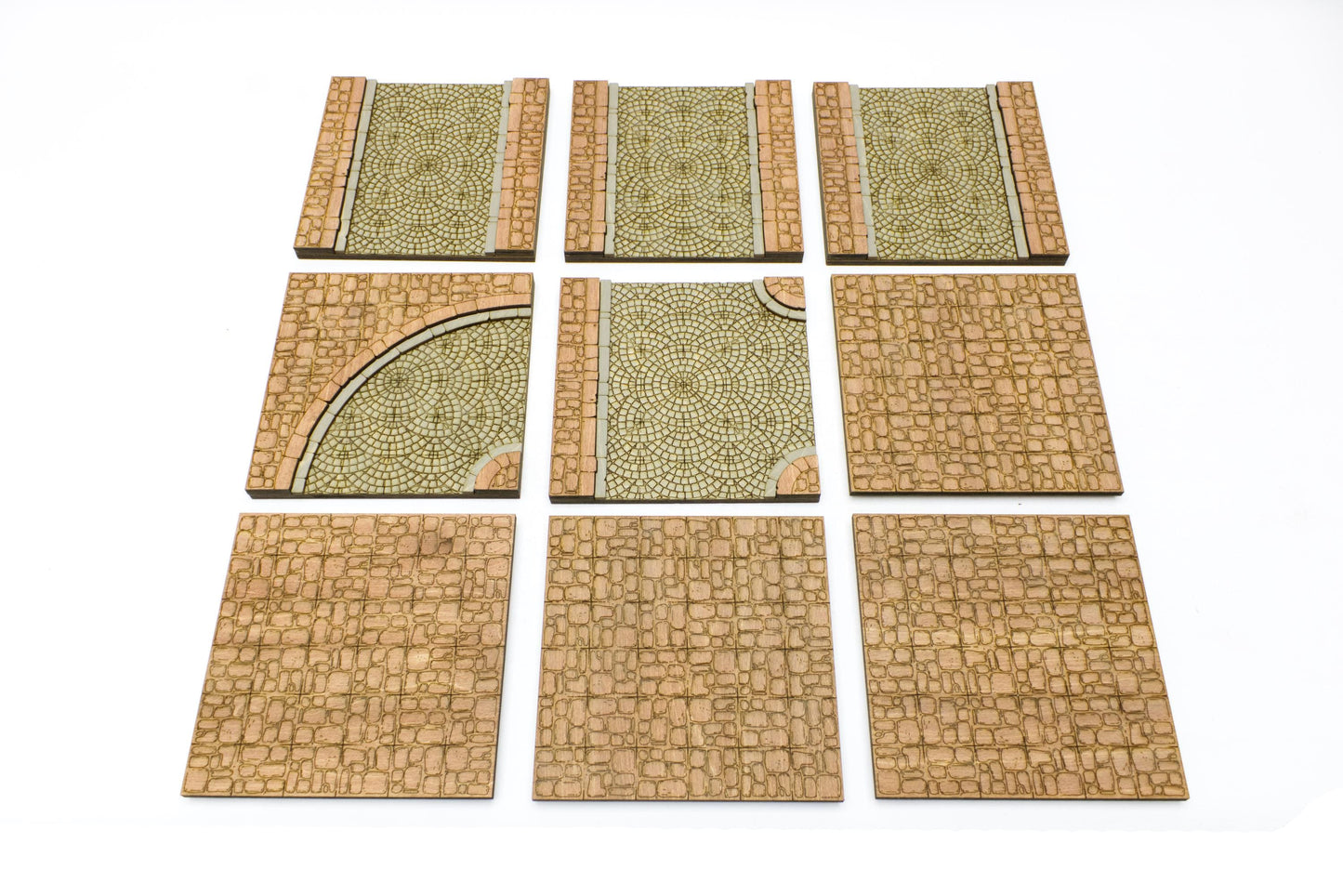 Upper City Streets Dungeon Tile Bundle | Starter Set | Wooden Tiles | Finished, Ready for Use | Modular | for TTRPGs like D&D, Pathfinder