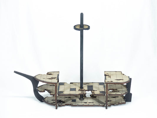 Magnetic Ghost Sailing Ship with Mast, Yard Arm, Sail and Crows Nest for TTRPGs like D&D, Pathfinder, Daggerheart | Painted, Ready for Use