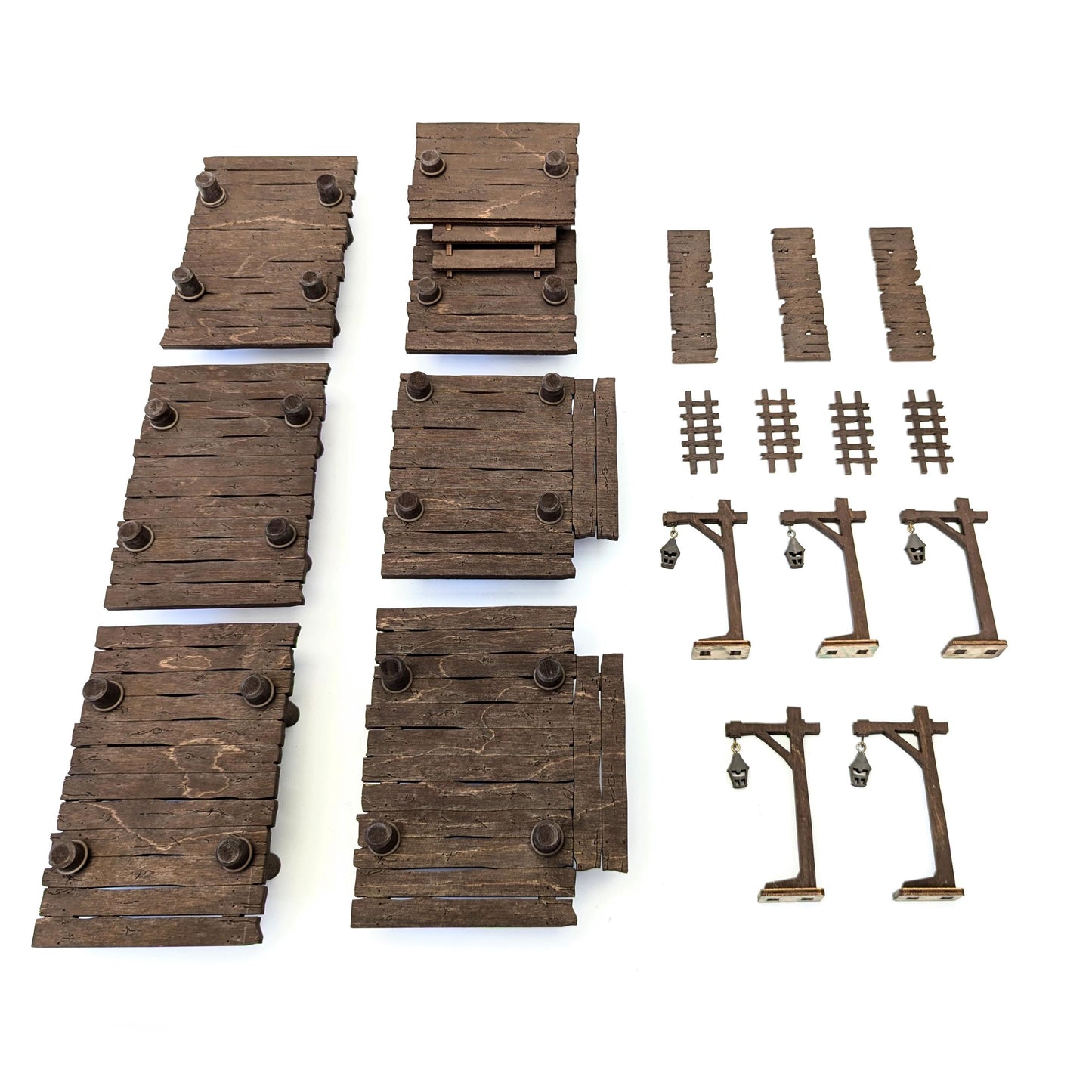 Rare Dock Terrain Bundle for TTRPGs | 6" Grid System, Height Adjustable | Docks, Gangplanks, Ladders and Street Lamps | D&D, Pathfinder