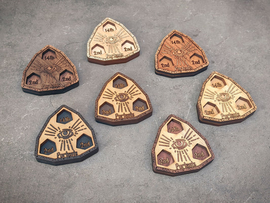 Portent Tracker // For Divination Wizards in D&D 5e // Layers of Solid Wood // Holds 3d20 // Remember Your Portents