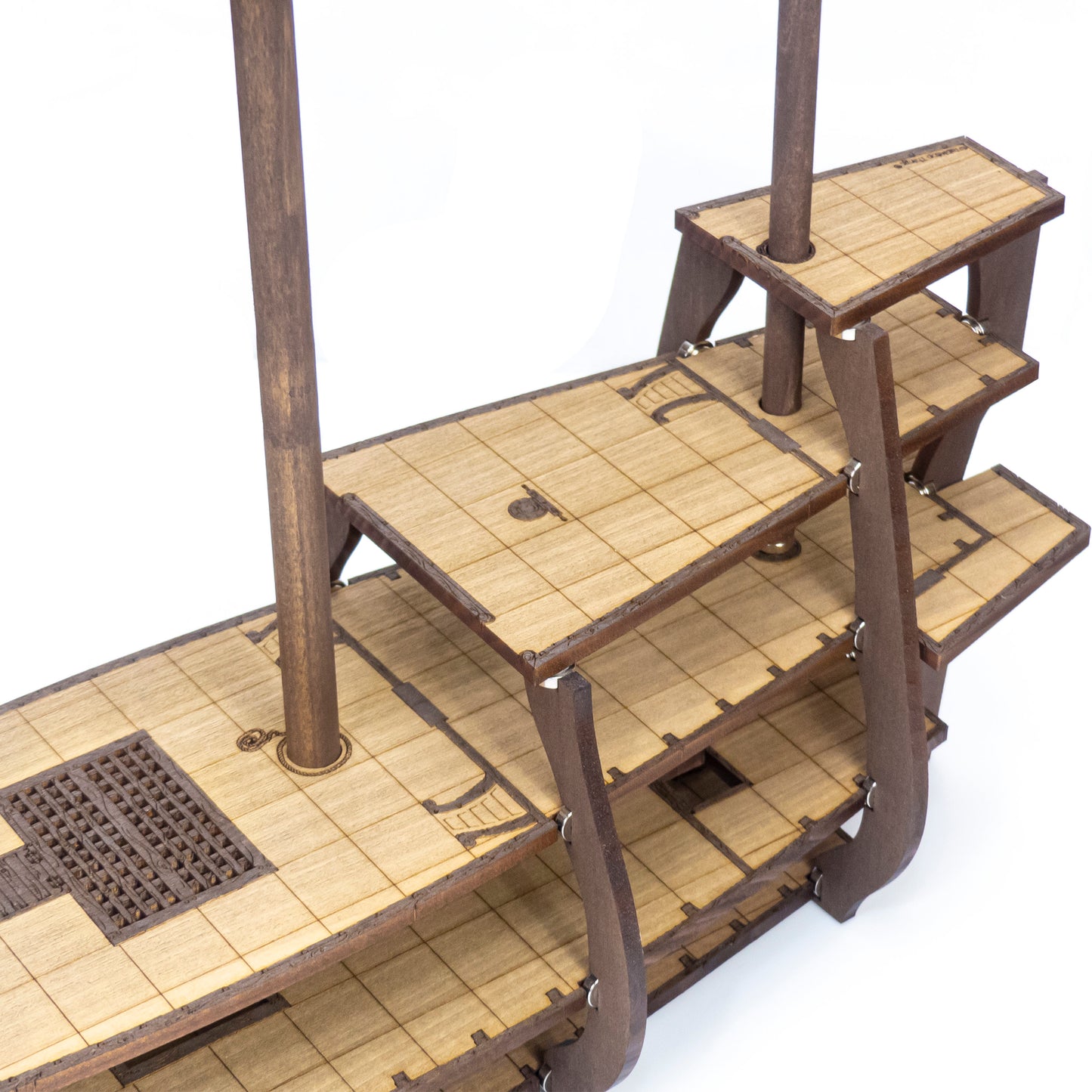 Magnetic Galleon Ship with Masts, Yard Arms, Sails and Crows Nests for TTRPGs like D&D, Pathfinder, Daggerheart | Painted, Ready for Use