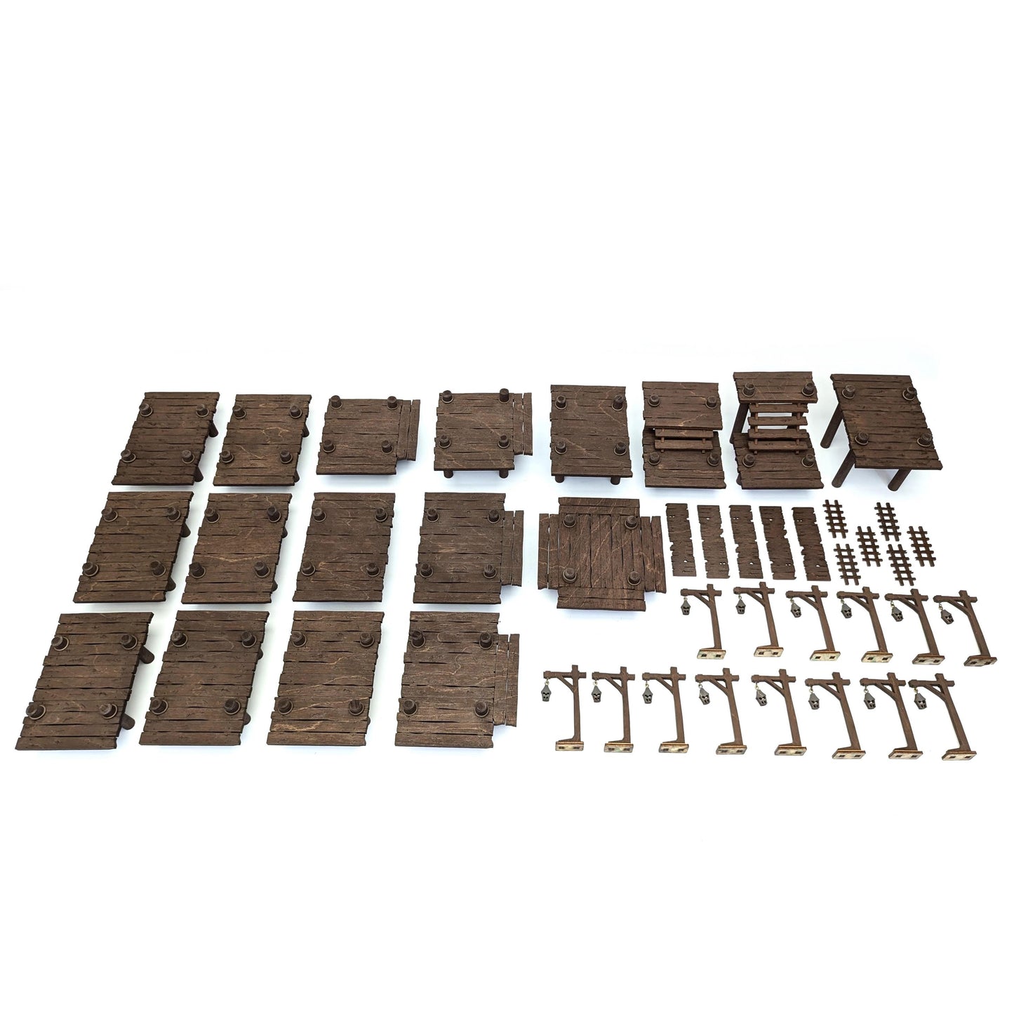 Legendary Dock Terrain Bundle for TTRPGs | 6" Grid System, Height Adjustable | Docks, Gangplanks, Ladders and Street Lamps | D&D, Pathfinder