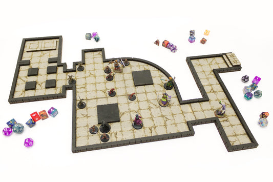Dungeon Tile Bundle | Starter Set | Wooden Dungeon Tiles | Finished, Ready for Use | Modular | for TTRPGs like D&D, Pathfinder
