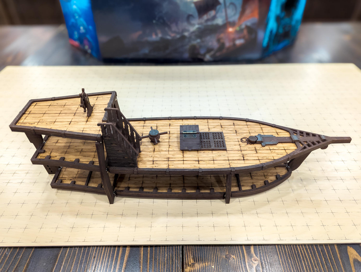 Brigantine Ship Uncommon Bundle with Sails for D&D, Pathfinder, RPGs | New Larger Design | Plywood Build with Magnet Assembly