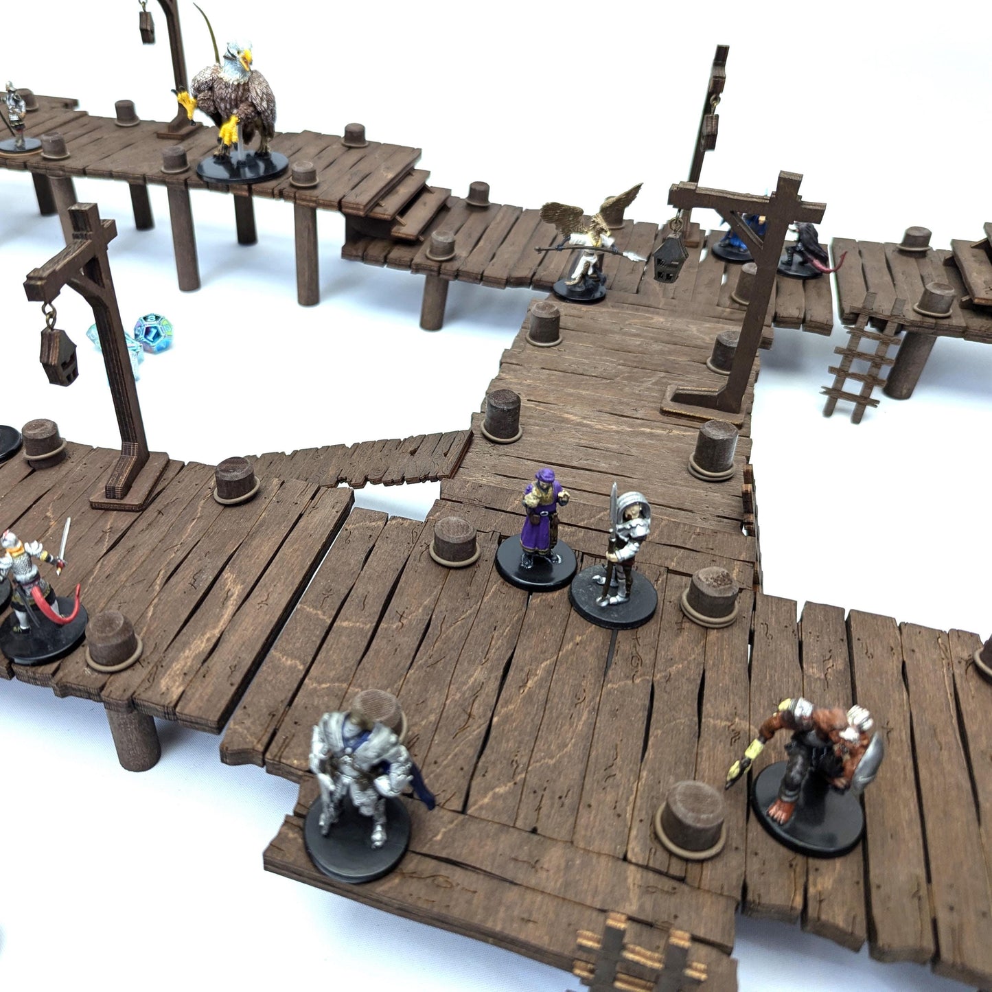Very Rare Dock Terrain Bundle for TTRPGs | 6" Grid System, Height Adjustable | Docks, Gangplanks, Ladders and Street Lamps | D&D, Pathfinder
