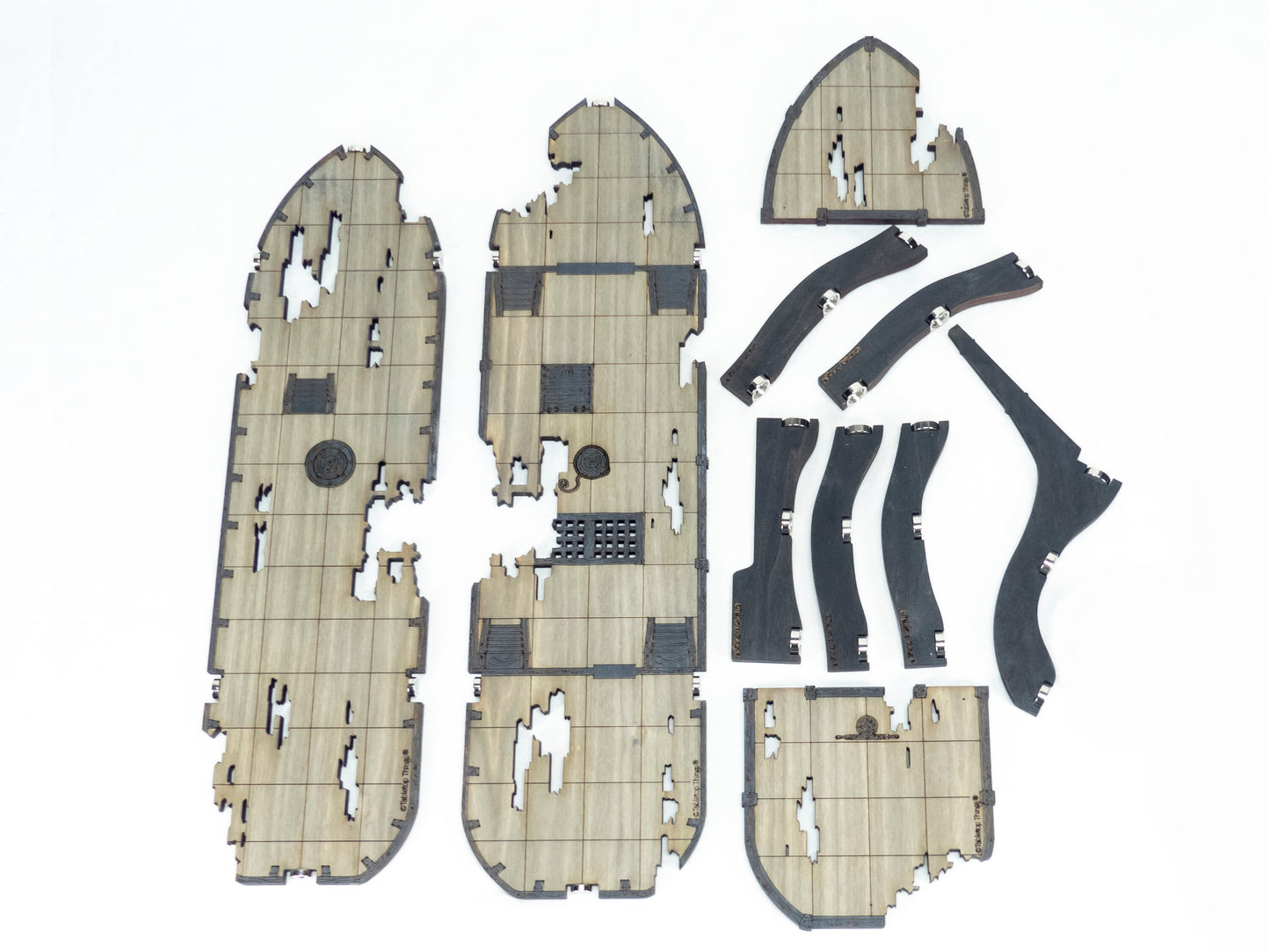 Magnetic Ghost Sailing Ship for TTRPGs like D&D, Pathfinder, Daggerheart | Painted, Ready for Use
