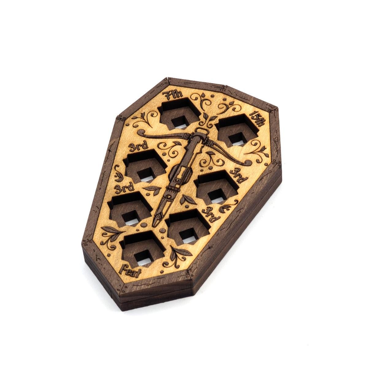 Superiority Dice Tracker for Battle Master Fighters | Updated Design! | Laser Cut Solid Wood, for D&D 5E