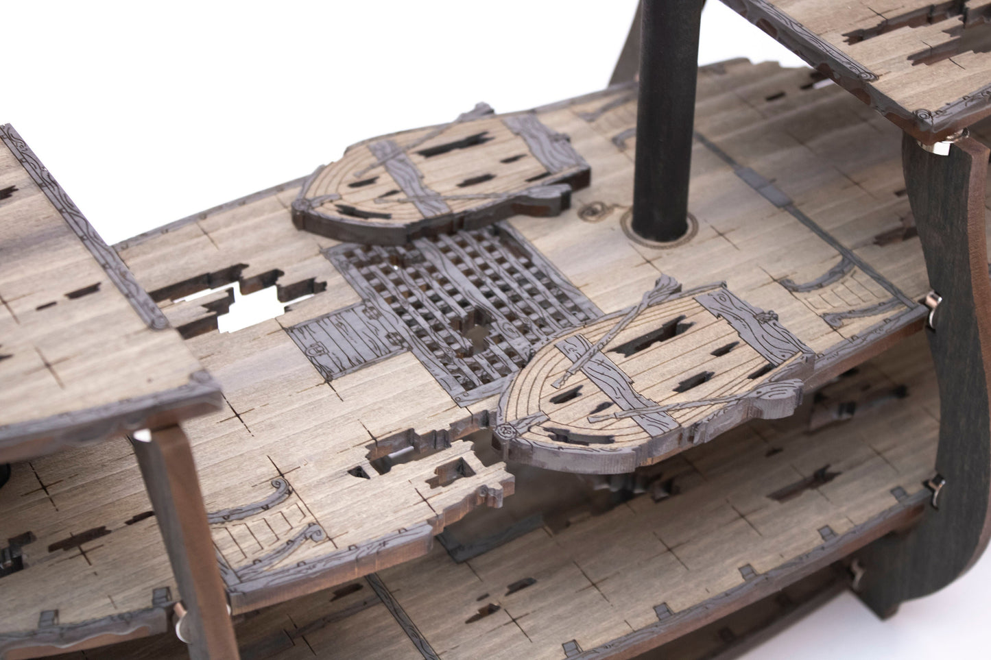 Magnetic Ghost Galleon Ship with Masts, Yard Arms, Sails, Crows Nests for TTRPGs like D&D, Pathfinder, Daggerheart | Painted, Ready for Use