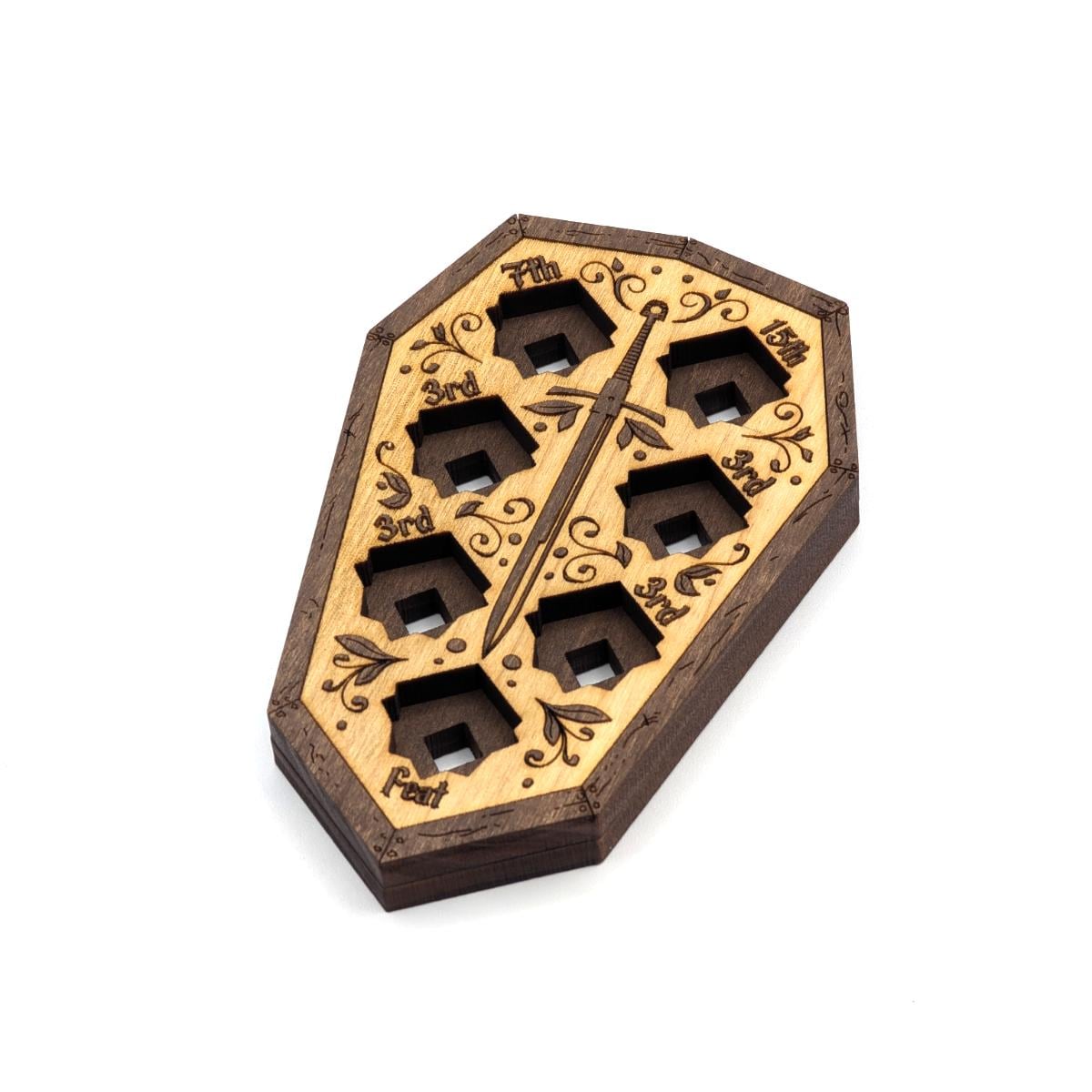 Superiority Dice Tracker for Battle Master Fighters | Updated Design! | Laser Cut Solid Wood, for D&D 5E