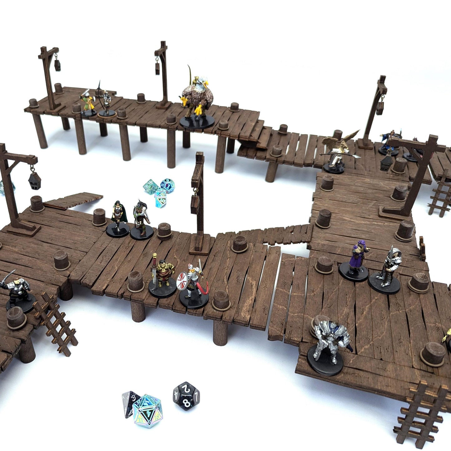 Very Rare Dock Terrain Bundle for TTRPGs | 6" Grid System, Height Adjustable | Docks, Gangplanks, Ladders and Street Lamps | D&D, Pathfinder