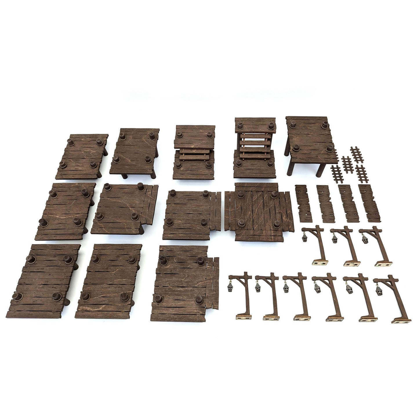 Very Rare Dock Terrain Bundle for TTRPGs | 6" Grid System, Height Adjustable | Docks, Gangplanks, Ladders and Street Lamps | D&D, Pathfinder