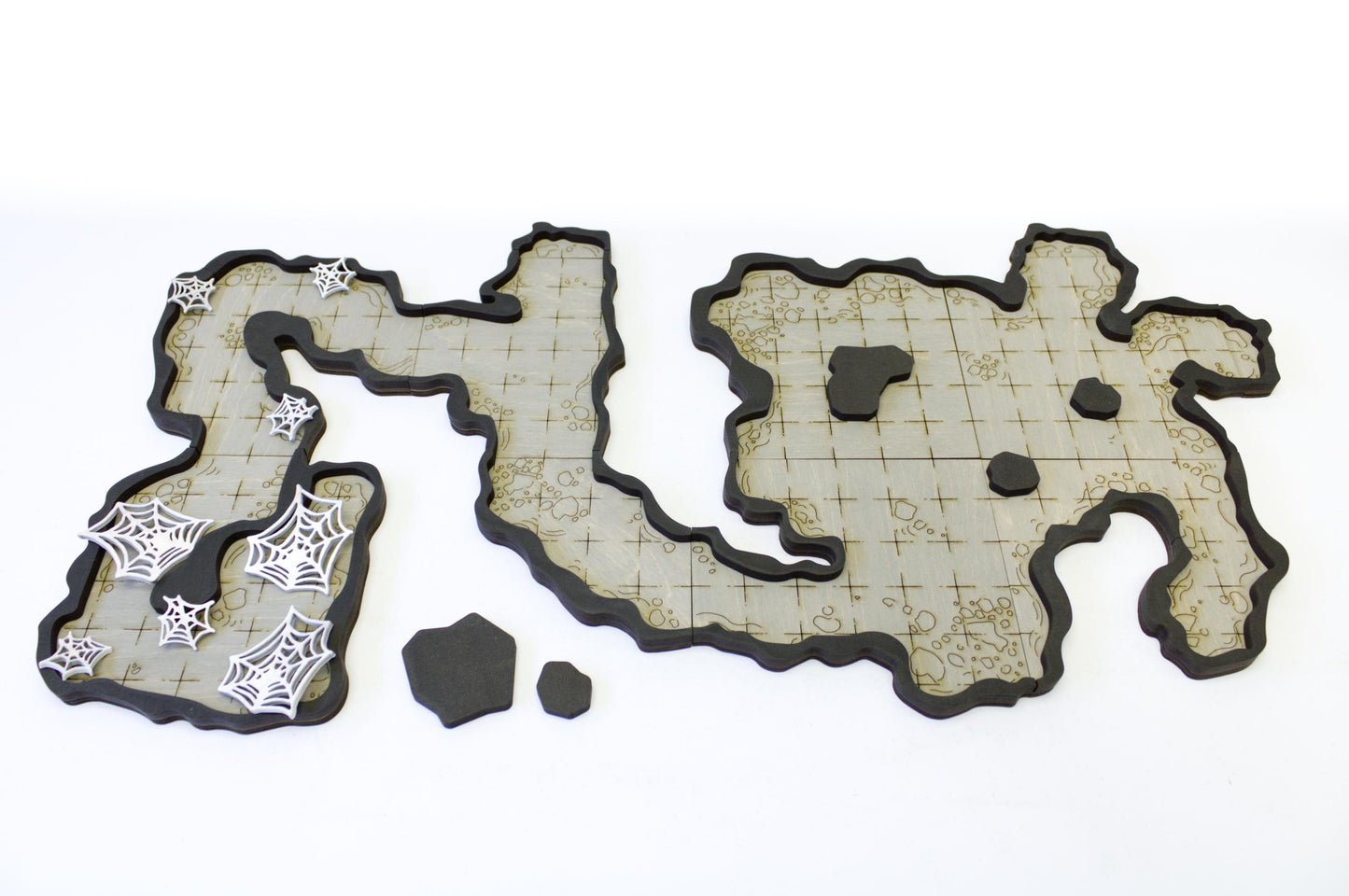 Caverns Dungeon Tile Bundle | Starter Set | Wooden Dungeon Tiles | Finished, Ready for Use | Modular | for TTRPGs like D&D, Pathfinder