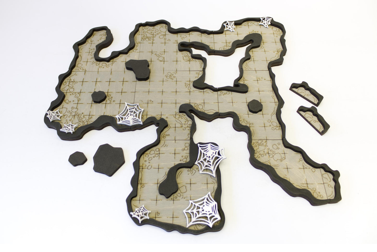 Caverns Dungeon Tile Bundle | Starter Set | Wooden Dungeon Tiles | Finished, Ready for Use | Modular | for TTRPGs like D&D, Pathfinder