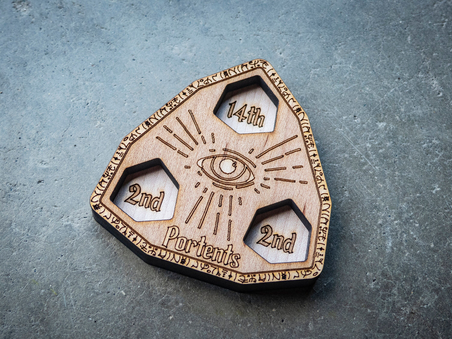 Portent Tracker // For Divination Wizards in D&D 5e // Layers of Solid Wood // Holds 3d20 // Remember Your Portents