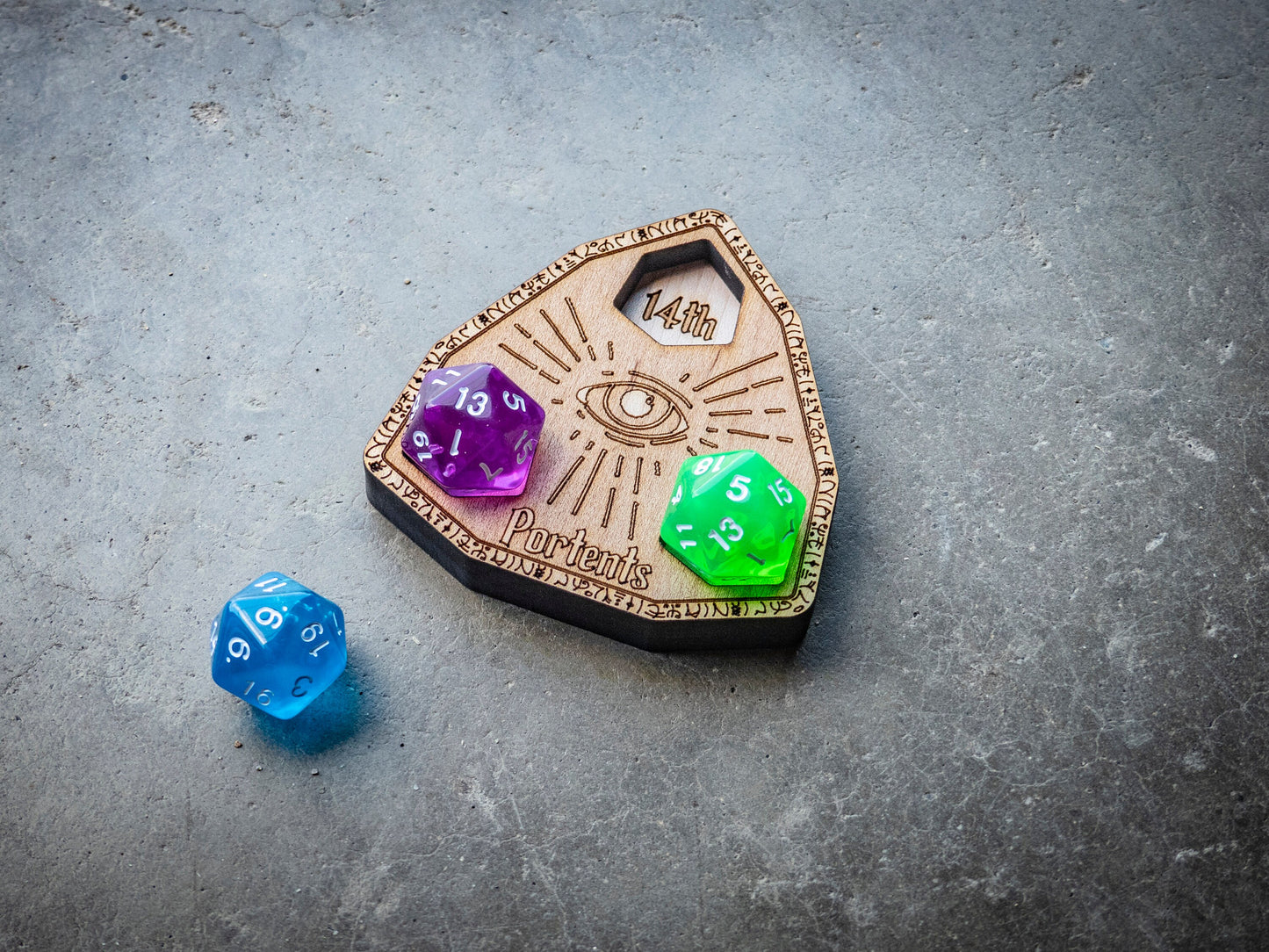 Portent Tracker // For Divination Wizards in D&D 5e // Layers of Solid Wood // Holds 3d20 // Remember Your Portents