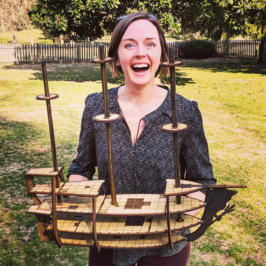 Magnetic Galleon Ship with Masts, Yard Arms, Sails and Crows Nests for TTRPGs like D&D, Pathfinder, Daggerheart | Painted, Ready for Use