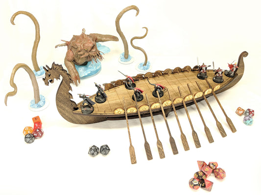 Magnetic Viking Longship for TTRPGs like D&D, Pathfinder, Daggerheart | Painted, Ready for Use