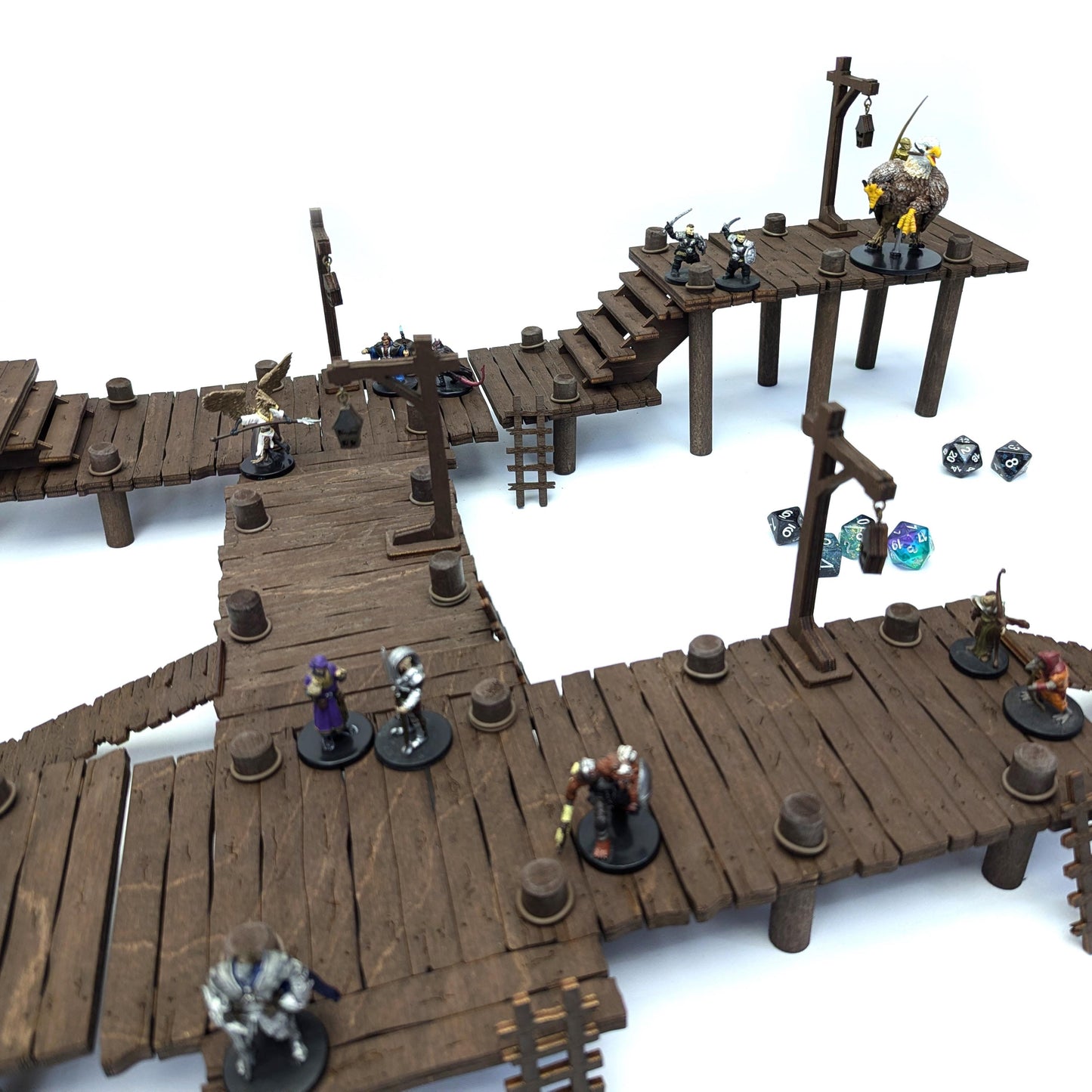 Very Rare Dock Terrain Bundle for TTRPGs | 6" Grid System, Height Adjustable | Docks, Gangplanks, Ladders and Street Lamps | D&D, Pathfinder