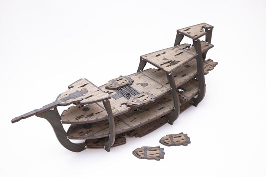 Magnetic Ghost Galleon Ship for TTRPGs like D&D, Pathfinder, Daggerheart | Painted, Ready for Use