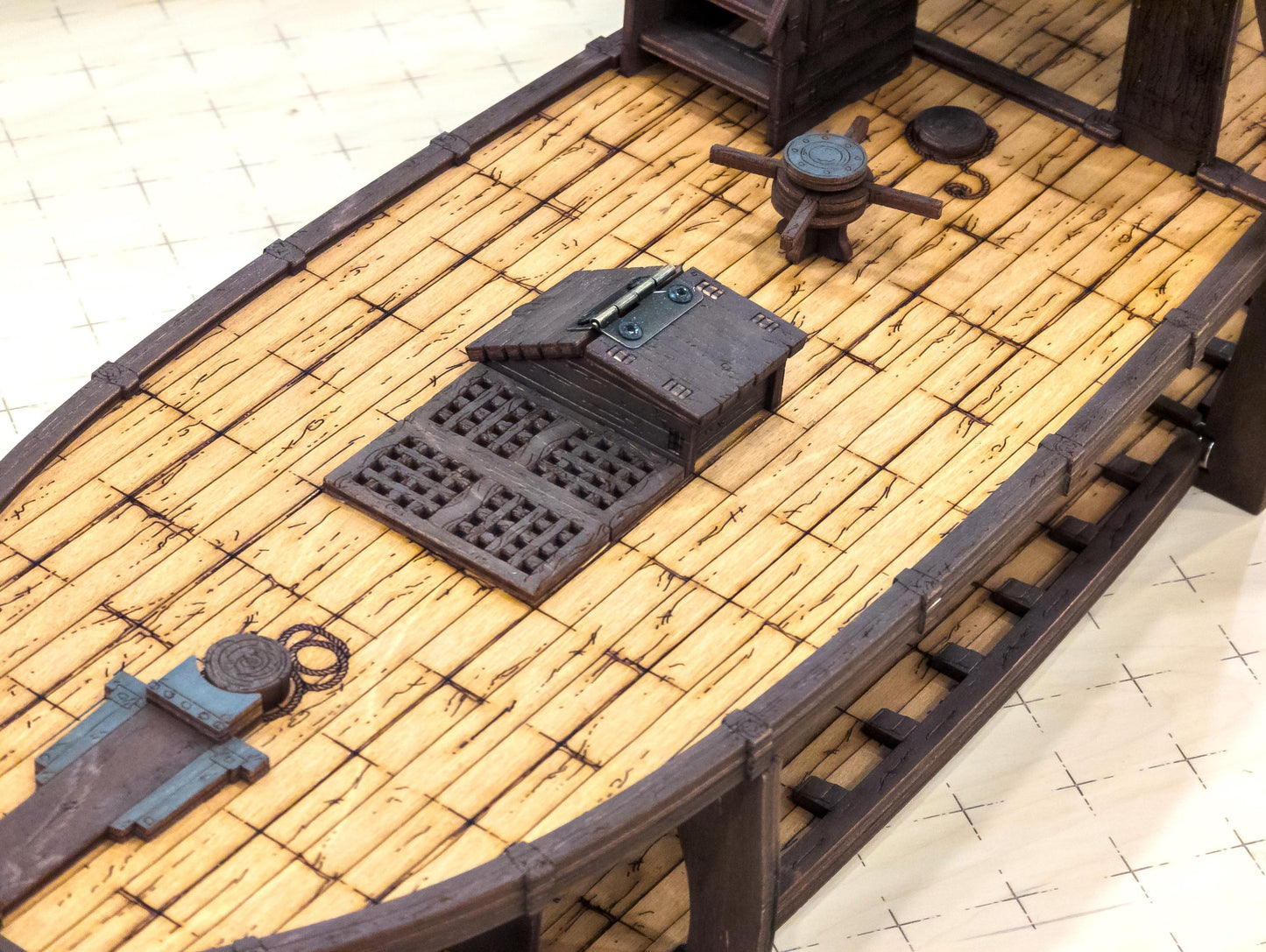 Brigantine Ship Uncommon Bundle with Sails for D&D, Pathfinder, RPGs | New Larger Design | Plywood Build with Magnet Assembly