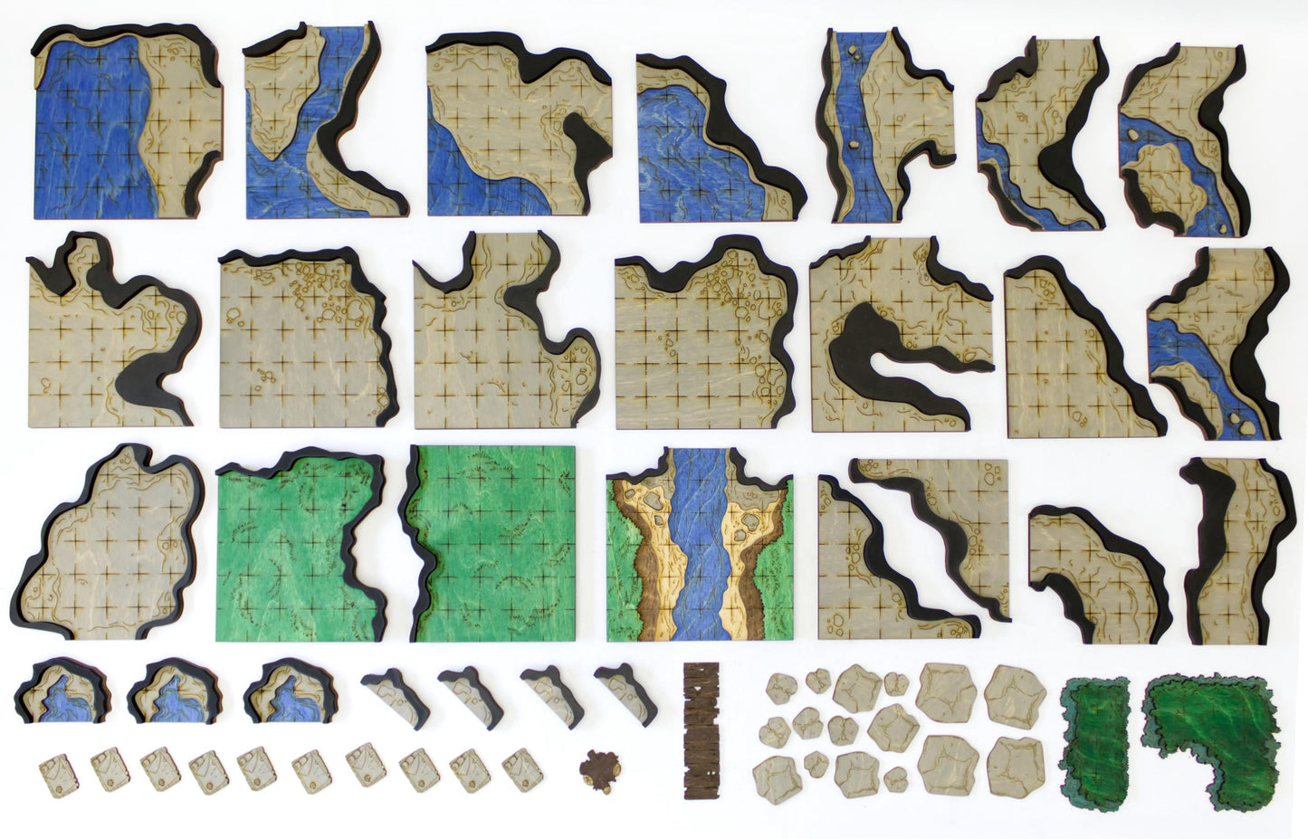 The Goblin Cave | 59-Piece Modular Dungeon Tile Set | Painted and Ready for Use in Your TTRPG Games Like D&D, Pathfinder, Daggerheart