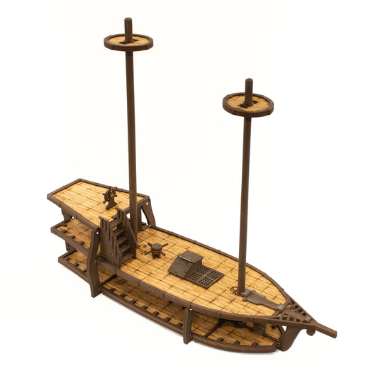 Brigantine Ship Common Bundle with Masts and Crows Nests for D&D, Pathfinder, RPGs | New Larger Design | Plywood Build with Magnet Assembly