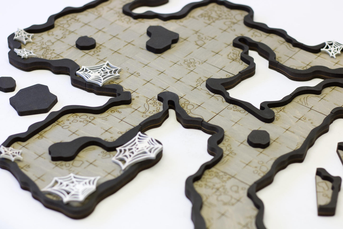 Caverns Dungeon Tile Bundle | Starter Set | Wooden Dungeon Tiles | Finished, Ready for Use | Modular | for TTRPGs like D&D, Pathfinder