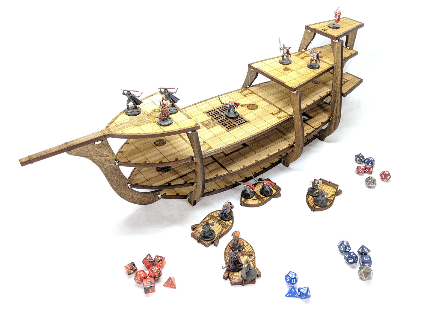 Magnetic Galleon Ship for TTRPGs like D&D, Pathfinder, Daggerheart | Painted, Ready for Use