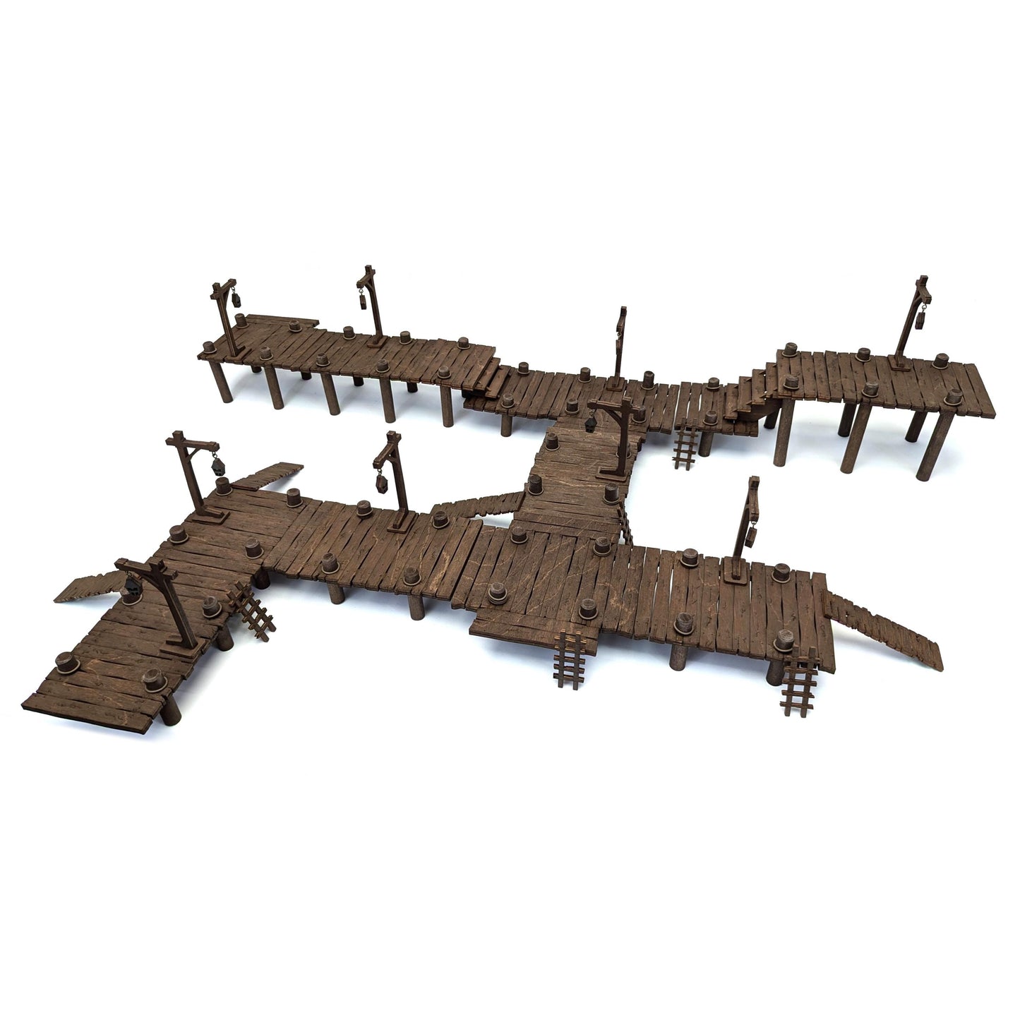 Very Rare Dock Terrain Bundle for TTRPGs | 6" Grid System, Height Adjustable | Docks, Gangplanks, Ladders and Street Lamps | D&D, Pathfinder